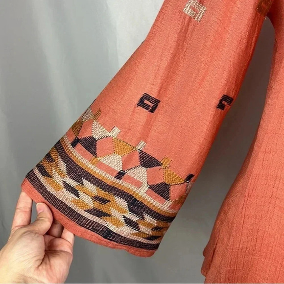 Fig and Flower Anthropologie Boho Embroidered Lace Blouse Top Size PL. H - Picture 4 of 11